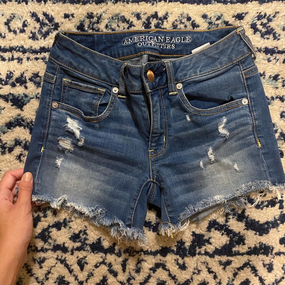 AE Midi Stretch Jean Shorts